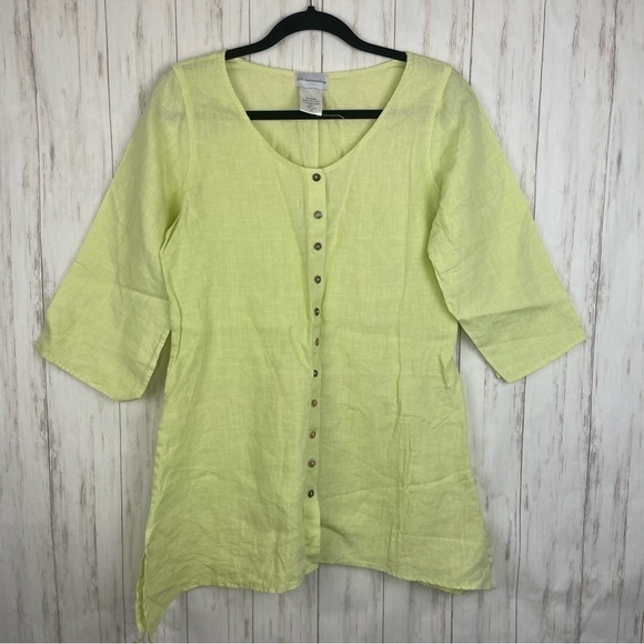 Soft Surroundings 100% linen like button down XS - Picture 1 of 4